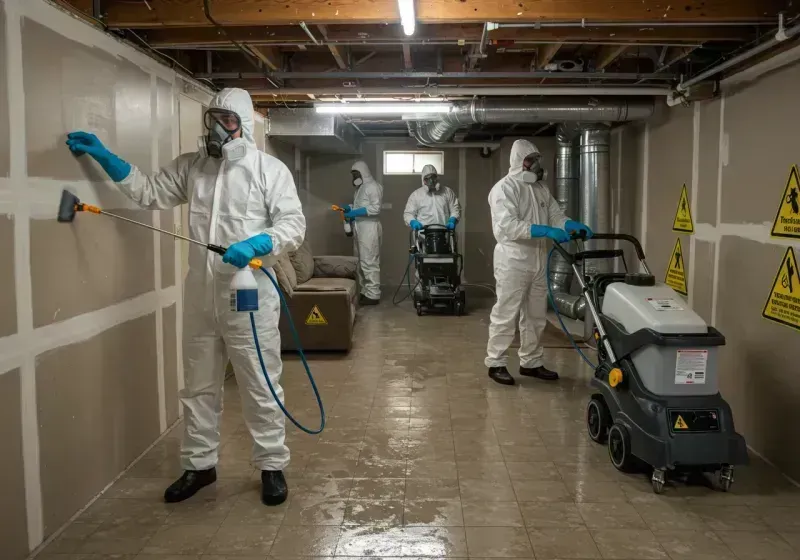 Basement Moisture Removal and Structural Drying process in Center City, PA